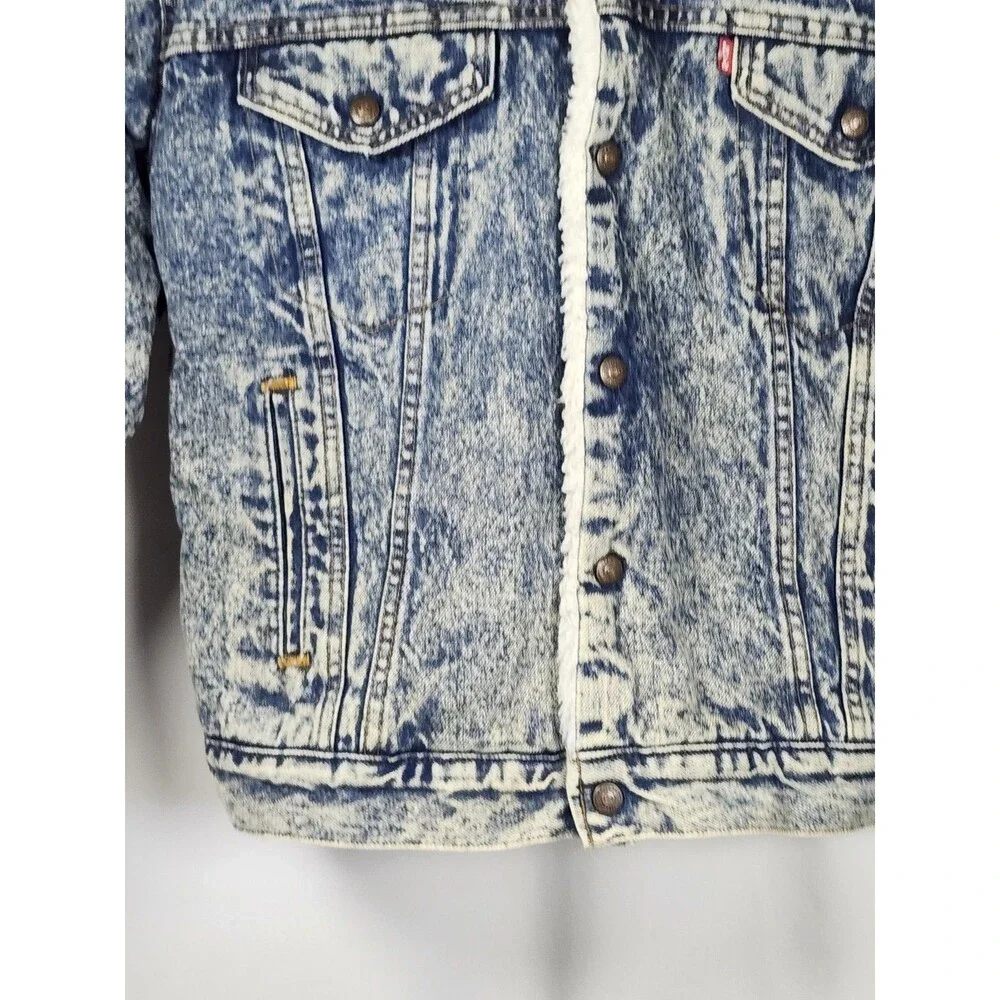 Vintage Levi's Sherpa Lined Denim‎ Trucker Jacket Type III USA Men's M 70609 90s
